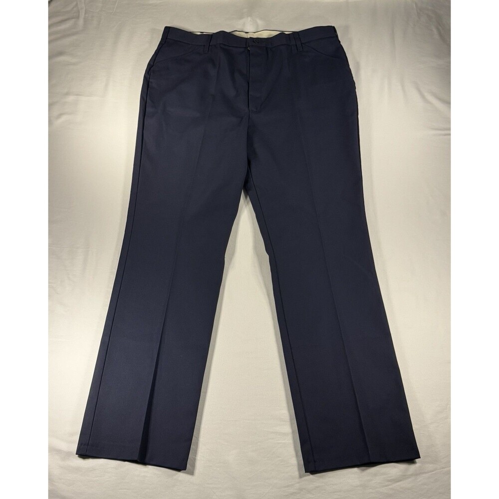 Cintas 948 Men's Navy Blue Uniform Work Pants 42 Unhemmed Industrial A11019